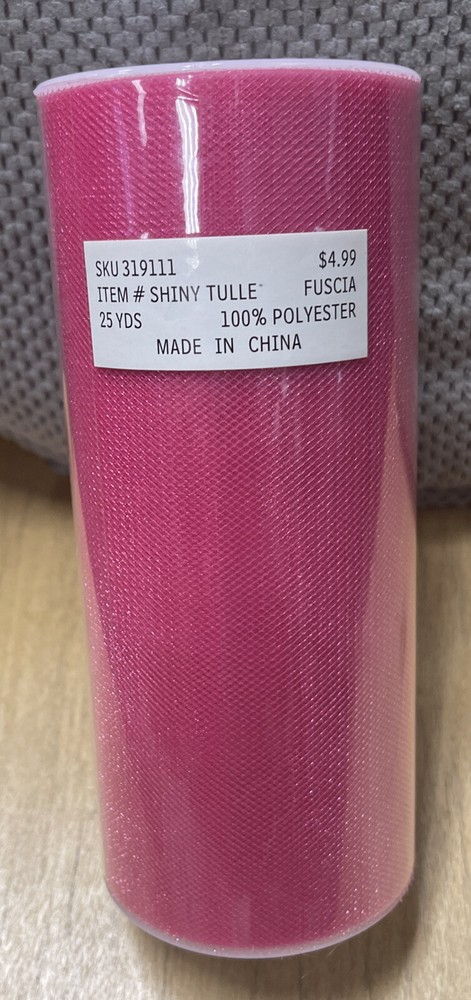 Shiny Tulle Fuscia 25 Yds 100% Polyester 319111