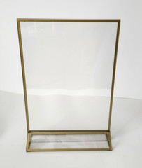 Acrylic Wedding Table Numbers Picture Frames, Clear Sign Holders Gold Trim
