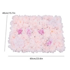 4X Artificial Flower Wall Handmade Panels Wedding Party Backdrop Home Decor US