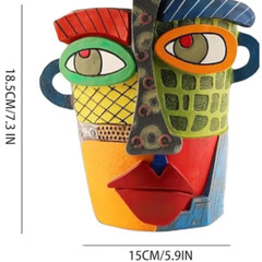 Picasso-Inspired Abstract Face Planter, embellished or original – Free shipping.