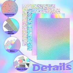 24 Sheets Holographic Cardstock 8.5 x 11, x 11 inches, Laser Color