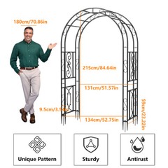 Heavy Wedding Arch Metal Outdoor Garden Arbor Trellis Lattice Climbing Plants US