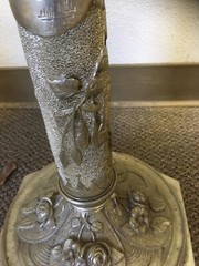 Vintage Silver Fruit Plate Tall Wedding Centerpiece Carved 18″x 21″