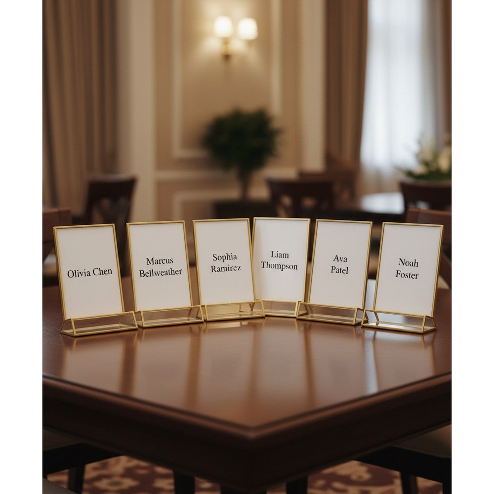 NIUBEE 6 Pack 4×6 Gold Acrylic Table Sign Holders
