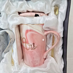 Mr & Mrs Ceramic Mug Set Wedding Anniversary Gift Boxed Matching Pair