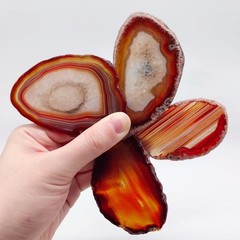 15Pcs Orange Red Agate Stone Slice Bulk Irregular Polished Agate Table Place …