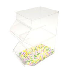 8X13X8″ Stackable Acrylic Candy Bin Coffee Spice Grain Dispenser Pantry Display