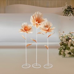 Giant Artificial Flower Decoration For Wedding Background Freestanding Set Of 3