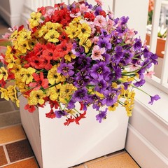 Artificial Fake Plants Flowers for Outdoors,16 Bundles UV Resistant Faux Plastic