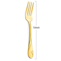 Gold Dinner Fork Set, Seeshine 7.8-inch Stainless Steel Shiny Gold Metal Tabl…