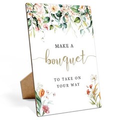 Wildflower Bridal Shower Sign, Flower Bar Signage Party, 8×11 Wooden Sign w
