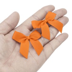12Pcs Mini Grosgrain Ribbon Bow 2″ Self Adhesive Flower Bows Orange
