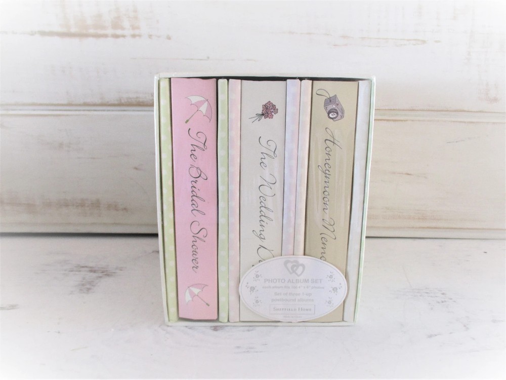 Sheffield Home 3 pc Photo Album Set ~ Bridal Shower/Wedding/Honeymoon NEW SEALED