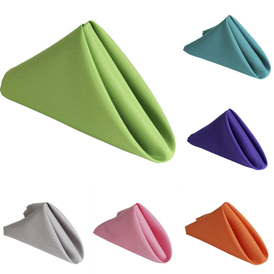 50 Pieces 20″ x 20″ Polyester Napkins Wedding Party Event Catering 24 COLORS USA