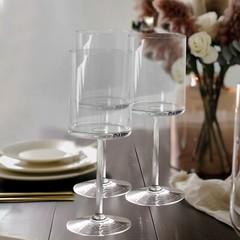 6 CLEAR Plastic Cylindrical Wine Glasses with Long Stem Party Wedding Tableware
