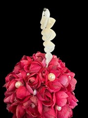 Pink Rosebud Flower Ball Hanging Pomander Kissing Ball Roses Flower Girl NEW
