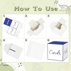 White Navy Blue Card Box Money Wishes Raffle Wedding Birthday Party Decor