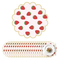 100Pcs Strawberry Paper Placemats Pink Fruit Place Mats 13.5 Pink Strawberry