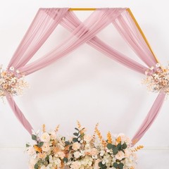 MLMC Dusty Rose Wedding Arch Draping Fabric 4 Panels 29″ x 20 FT Extra Long G…