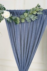 9.6 Feet x 10 Feet Dusty Blue Silky Soft Curtain Wedding Backdrop Drapes, Sli…