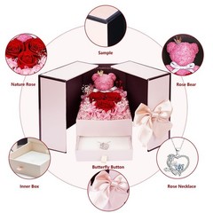 Suturun Preserved Roses Forever Flowers Gifts for Women,Eternal Rose Pink