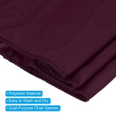 25Pcs 14″x5″ Stretch Chair Sashes Bows Chair Bands Sash with Buckle Maroon