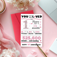 Happy 1St Anniversary Wedding Gifts for Him Her,Romantic One Year Anniversary Ca