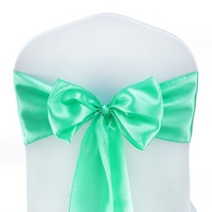100 Mint Satin Chair Sashes Silky Sateen Chair Bows wedding party Venue décor