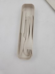 Portable Silverwear Trinity Set Service for 2 Includes Carrying Case Tan