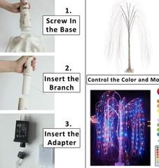 5Ft LED Lighted Tree Weeping Willow Tree Outdoor Colors Changing Light Up