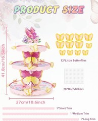 Elegant 3-Tier Butterfly Cupcake Stand – Perfect for Parties and Celebrations