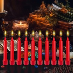 HS Candle 10 pcs Unscented 4 Inch Red Taper Candles, Multi 4 inch,