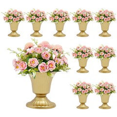 10Pcs Mini Metal Wedding Centerpieces Flower Vase Gold For Wedding Party New USA