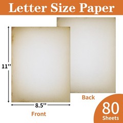 80 Sheets Vintage Paper, 8.5″ x 11″ Antique Stationary 8.5 x 11 inches, Brown