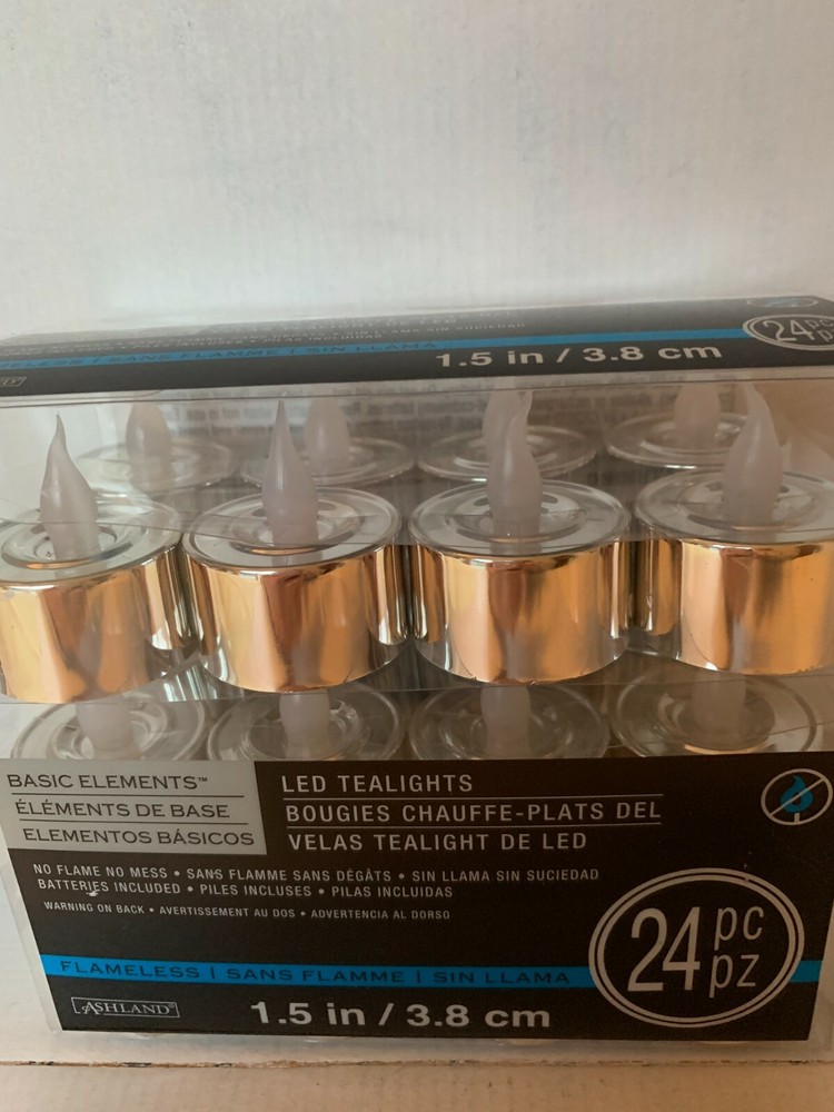 TEALIGHTS LED 24 pc, Flameless, batteries included, no flame, no mess