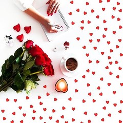 Confetti Heart Metallic Confetti Table Sprinkles or DIY for Heart Red 2