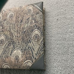 Liberty Of London Cloth &Leather Guest Book: Liberty Hera Peacock Fabric MINT
