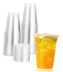 160 Pack 16 OZ PET Clear Plastic Cups with Lids, 16 OZ Crystal 16 OZ Clear