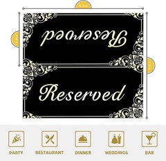 18 Pack Gold Reserved Table Signs for Wedding Party Restaurant – Double Sided…