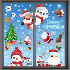192Pcs Christmas Window Clings for Glass Windows, 9 Sheet Christmas Window St…
