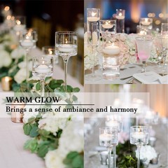 50 Pack of 2-Inch White Floating Candles – Ideal for Weddings, Home Décor,