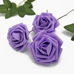US Ship 25pcs Artificial Foam Rose Flower with Stem Decoration for Wedding Party