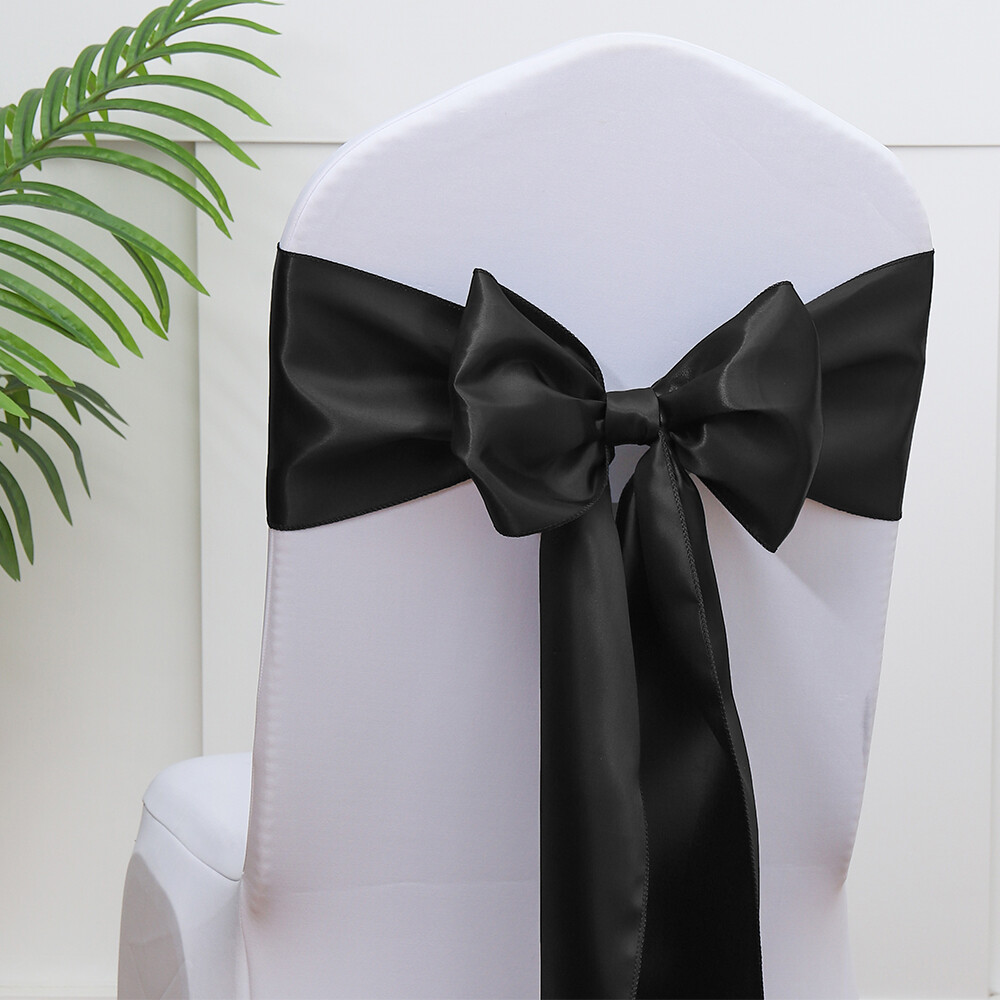 Pack of 50 Satin Chair Sashes Bows tie Ribbon 7×108 inches for Wedding Party