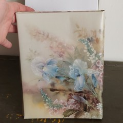 Lena Liu Floral Funeral Guest Book Memorial Register Blue Iris 10×8 6Ring Binder