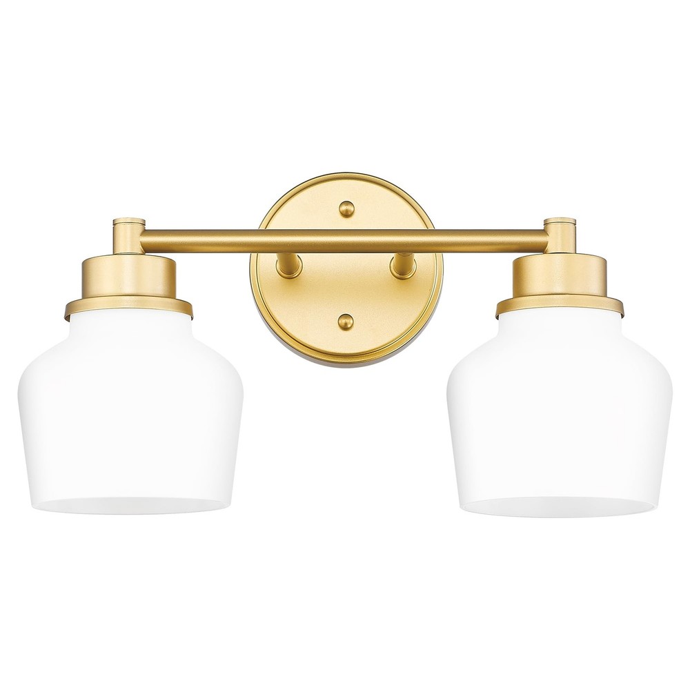 Emak Modern Gold Bathroom Light Fixtures, 2-Light Vanity Lights with Milk Gla…