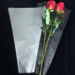 100 Pcs Clear Plastic Flower Cellophane Bags Transparent Bouquet Sleeves Rose…