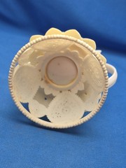Bride & Groom 1950’s Wedding Cake Topper Lace Fabric Tulle Doves Rings