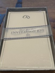 G SQUARED 50 Count Print Your Own Invitation Kit Silver Rings White NIB NEW