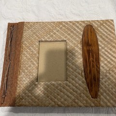 Palm Leaf Photo Album Handcrafted with Cinnamon 15 1/2” x 11 1/2″ x 1.25