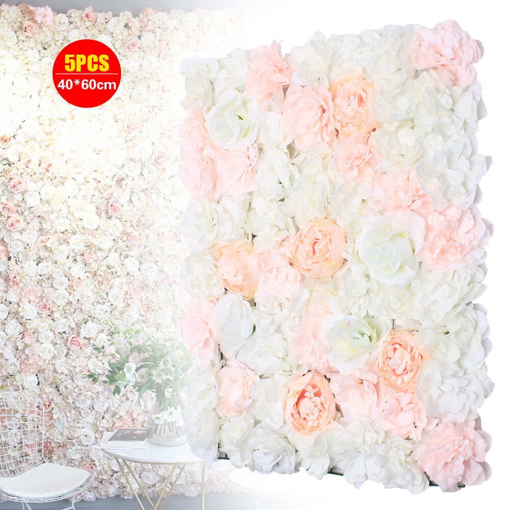 Artificial Flower Wall Panels, 5 Pcs Flower Wall Panels，wall Decoration